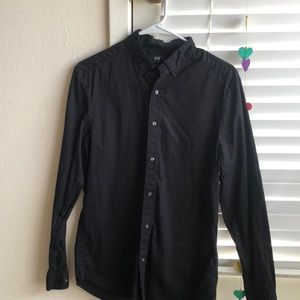 H&M shirt black. Regular fit. 8/10 condition